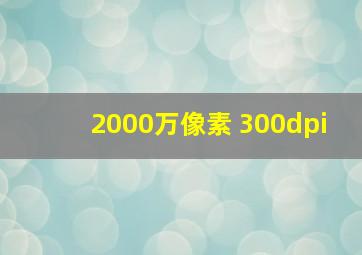 2000万像素 300dpi